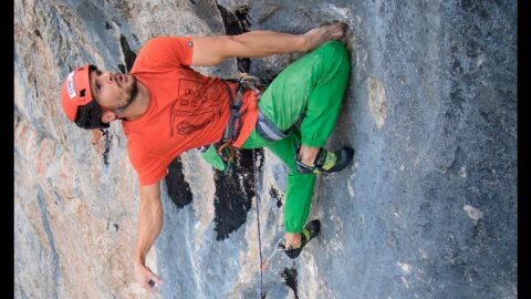 Edu Marín en la primera repetición de ‘WoGü’ 8c