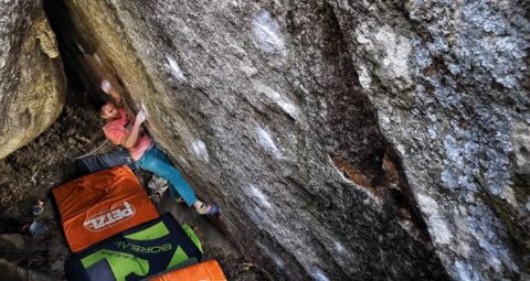 Nacho Sánchez en la primera ascensión de ‘Fotofobia sit’ 8B+