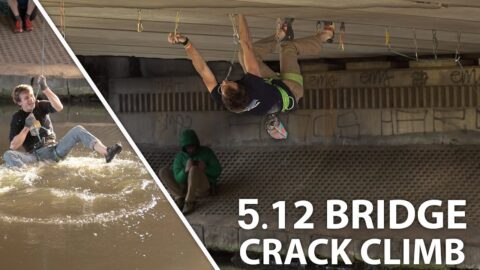 Robbie Phillips escala una fisura de manos urbana en Edimburgo