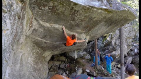 Giuliano Cameroni en la primera ascensión de ‘Power of Now’ 8C