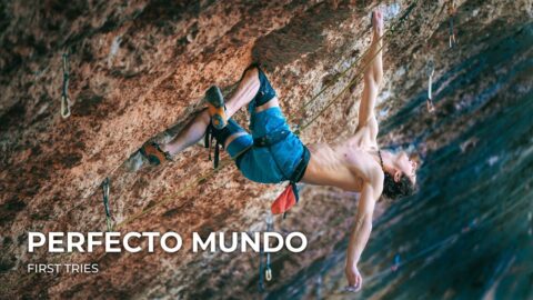 Primeros intentos de Adam Ondra en ‘Perfecto Mundo’ 9b+