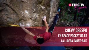 Chevy Crespo en la primera ascensión de ‘Space Pocket’ 8A