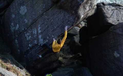 Will Bosi en ‘Voyager’ 8B, un clásico del Peak District