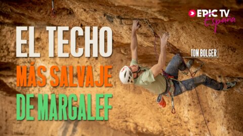 Tom Bolger en ‘Roof on Fire’ (90m 8b), el techo más salvaje de Margalef