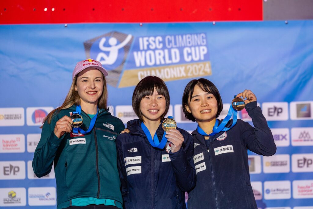 Podio femenino en Chamonix